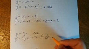 Алгебра 10, 11 класс. Производные тригонометрических функций.