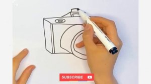 Draw camera step by step easily/Bolalar uchun kamera chizish/рисунок фотоаппарата для детей