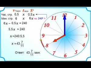 Решение задач с часами с помощью уравнения