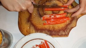 Салат из крабовых палочек. Без риса!