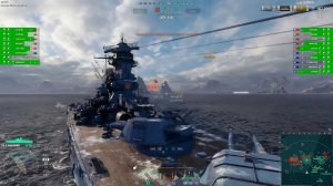 Линкор Shikishima 358К Урона! World of Warships