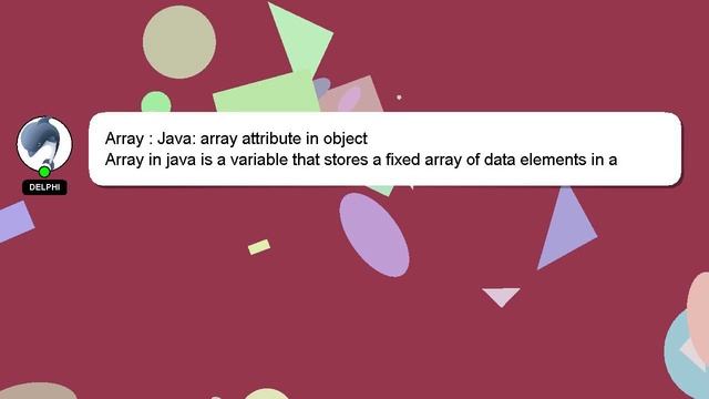 Array : Java: array attribute in object смотреть онлайн