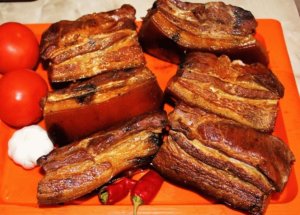 Приготовление сала горячего копчения