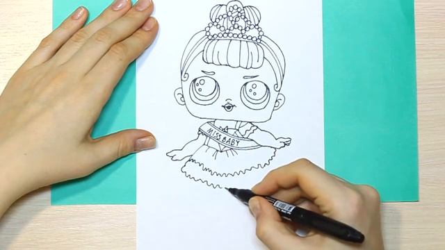 Как нарисовать Куколку ЛОЛ Мисс Беби (Miss Baby)! Раскраска ЛОЛ! | How to draw LOL Miss Baby смотреть онлайн