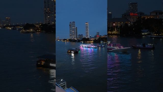 Ночная жизнь кораблей в Бангкоке, мост сатхорн #Бангкок #Таиланд