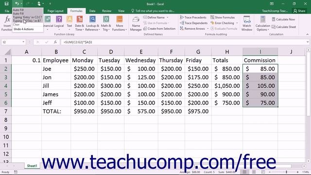 Excel 2016 Tutorial The Undo Button Microsoft Training Lesson смотреть онлайн