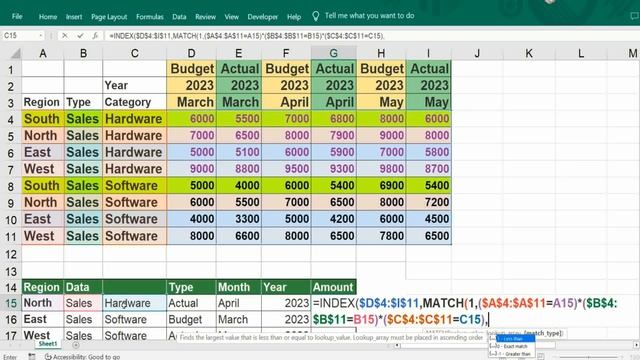 Excel multiple match criteria results | index match row column | Excel tutoring