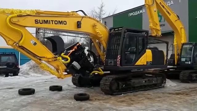 Харвестер Sumitomo SH220LC c AFM-60 смотреть онлайн