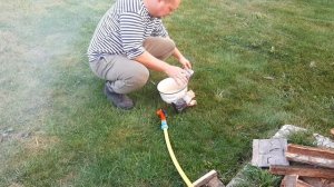 Плов с говядиной в казане на огне из риса "Басмати"