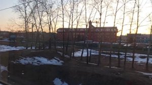 Красивый вид на Москву утром из окна поезда перегон Окружная - Дегунино D1|Московский транспорт