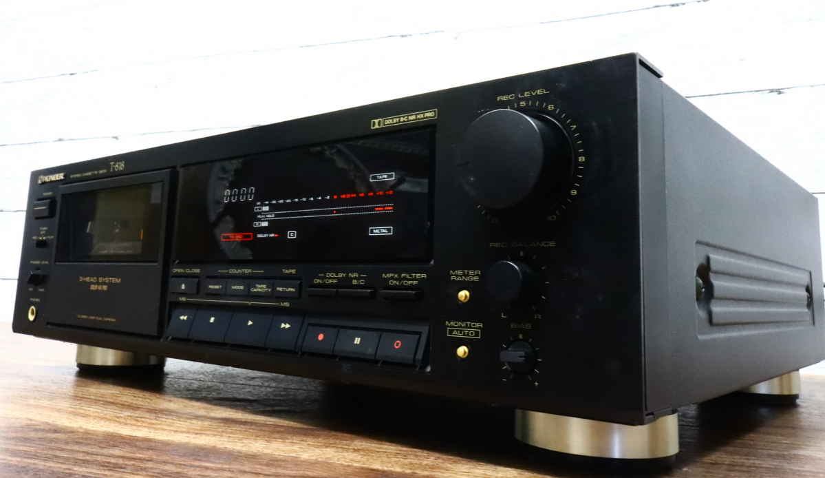 Стереокассетная дека Pioneer T-818 с 3 головками Японская версия-Сделано в Японии-1988-год