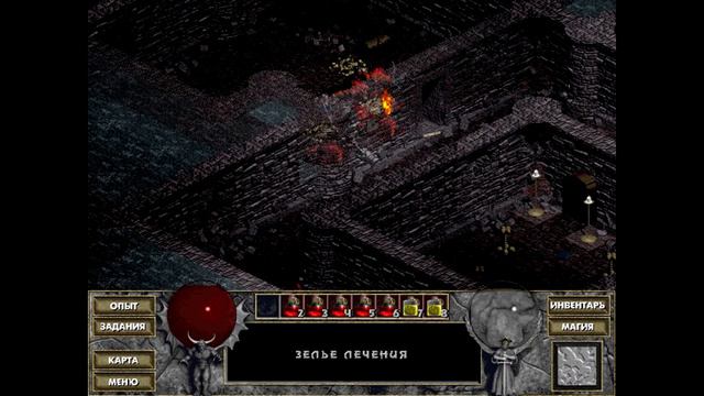 Diablo I Прохождение #16 - Прокачка. Уровень 5,6. Магический Камень. Палата Костей. смотреть онлайн