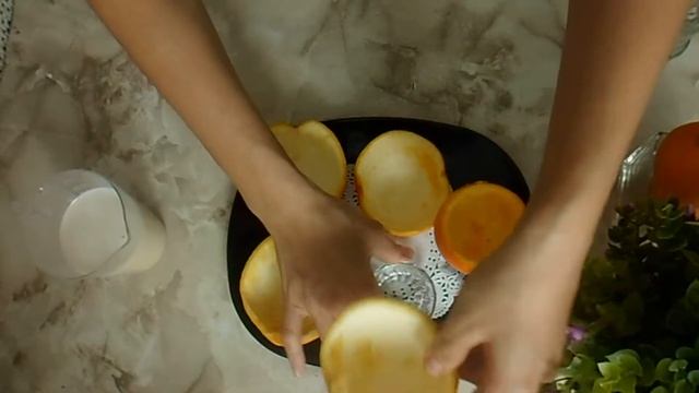 молочно апельсиновое желе в апелисине