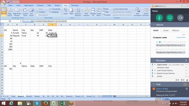 Vlookup,Match,Index HLookup and Ofset Excel Formulas For Learn Call - +91 9968811487 смотреть онлайн