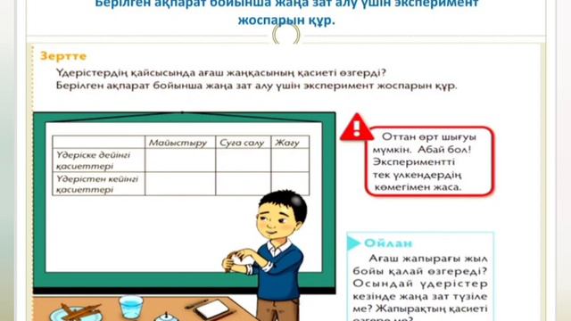 ЖАРАТЫЛЫСТАНУ 4 СЫНЫП ЗАТТАРДЫҢ ҚАСИЕТІ ҚАЛАЙ ӨЗГЕРЕДІ?