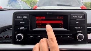 Kia Picanto 2017 onwards Radio date adjustment.