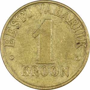 Монеты мира.Монеты Эстонии. Монета 1 крона Эстонии. Нумизматика. Нумизмат. Коллекционер.Startup №-71