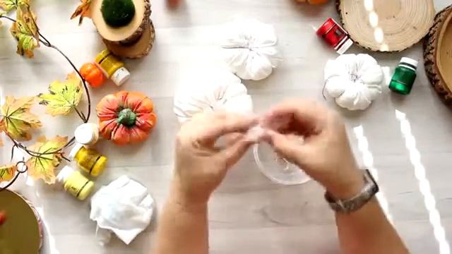 Мастер класс от Виктории Минаевой. Текстильные тыквы и акриловая краска.