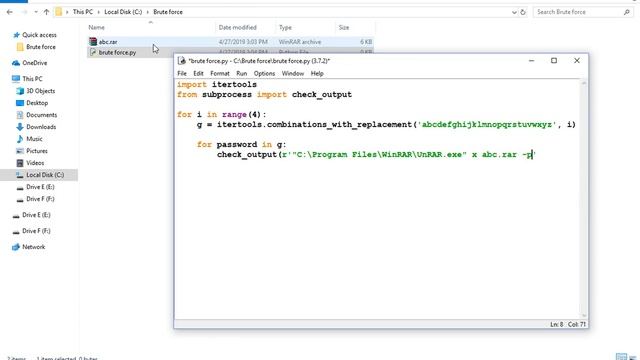 How to crack rar passwords using python? Brute Force attack كيفية كسر كلمات السر للملفات المضغوطة смотреть онлайн