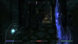 Skyrim Ebonyflesh Bound Sword Combo vs Draugr