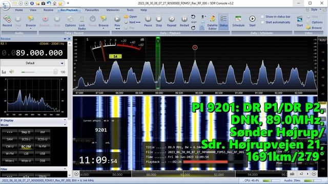 30.06.2023 08:09UTC, [Es], DR P1 (1-я прог. датского радио), Дания, 89.0МГц, 1691км