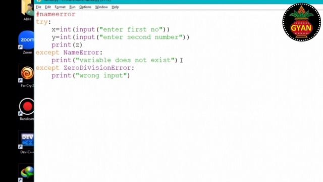 EXCEPTION HANDLING IN PYTHON P-2 WITH CODE IMPLEMENTATION