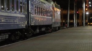 Прибытие поезда 30 Калининград - Москва, отправление поезда 27 Москва - Брест. Станция Минск.