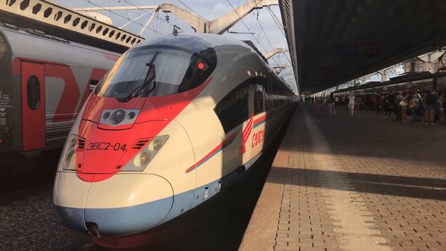 Отправление ЭВС2-04 «САПСАН» сообщением Санкт-Петербург—Москва.путь 5. смотреть онлайн