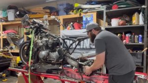 Project Cb750RR Ep2 Grafting the VFR Swing Arm.