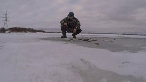 Зимняя рыбалка, ловля окуня на балансир! Gopro