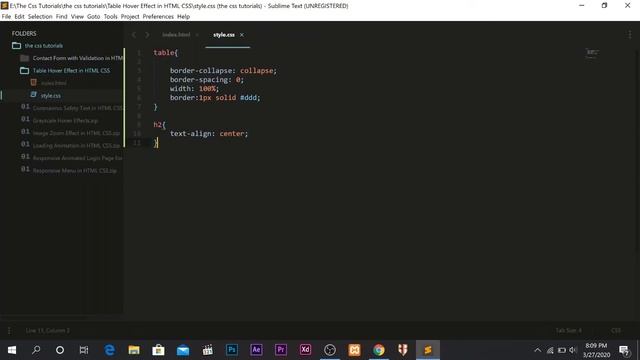 Pure CSS Table Hover Effects | Tutorials for Beginners