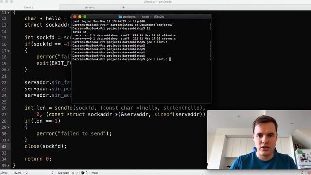 The Most Simple UDP Client Server Program In C! смотреть онлайн