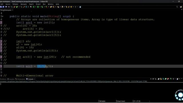 Array | 1D and Multidimensional array in java | Ch -1 P-14 | Complete Java Course in hindi