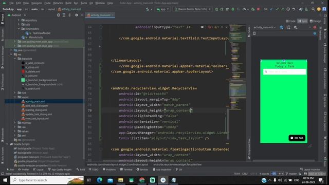 TODO/Note App - 12 | MVVM | Room DB | Enhancing UI with AppBar, RecyclerView | Android Studio Kotli