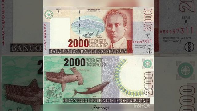 Банкноты мира. Banknotes Of The World. Банкноты Коста-Рики.Costa Rica Banknotes. #Shorts.Startup-163