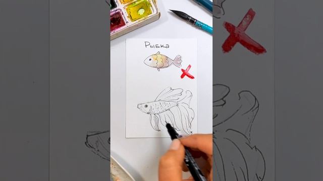 Как нарисовать рыбку (Урок от Всем Арт)