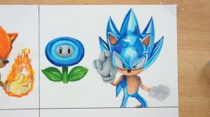 Drawing SONIC with Super MARIO Power-Ups | Sonic The Hedgehog