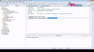 10. MICROSERVICE : Spring boot logging tutorial || Spring Boot Logging Logback Example, ||APIPOTHI