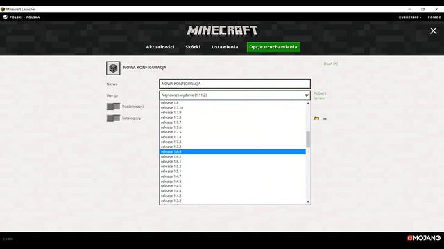 NOWY LAUNCHER JAK ZMIENIĆ WERSJĘ MINECRAFT