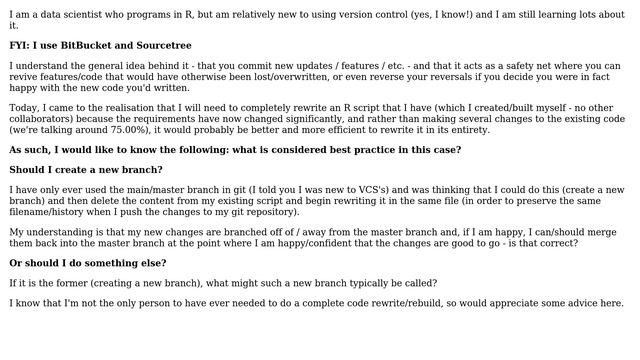 What is considered best practice around using git / VCS's when doing a complete code rewrite? смотреть онлайн