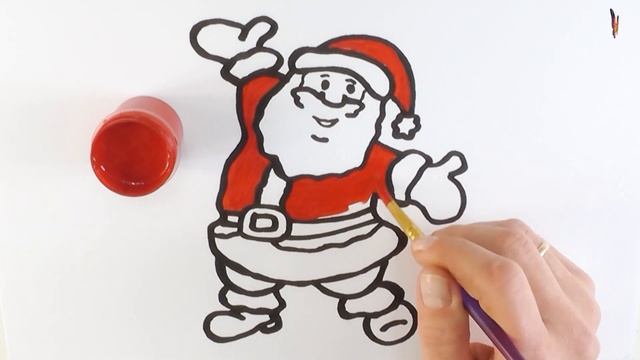 Как нарисовать САНТУ / мультик раскраска САНТА КЛАУС для детей / Раскраски малышам смотреть онлайн