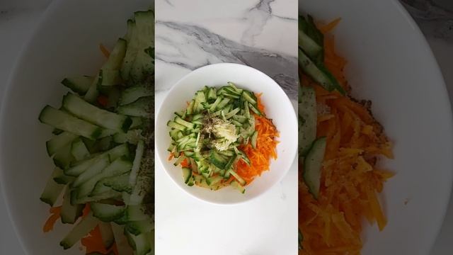 Салат с морковью и огурцами. Вкусный салат - закуска. смотреть онлайн