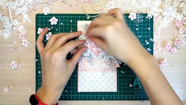 свадебная Открытка своими руками/14 Февраля / handmade wedding card scrapbooking/ Card step by step