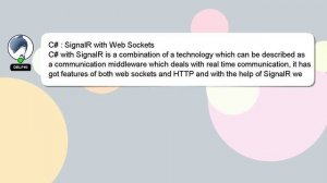 C# : SignalR with Web Sockets