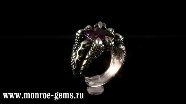 Серебряное кольцо. Серебряный перстень. Big Silver ring. Перстень с аметистом