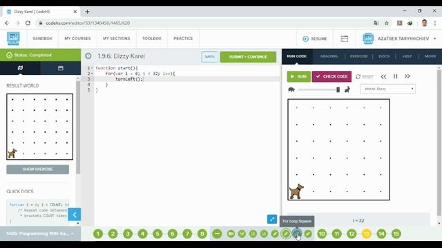 ICT - Programming with Karel 9 For loop - Mr. Azat смотреть онлайн