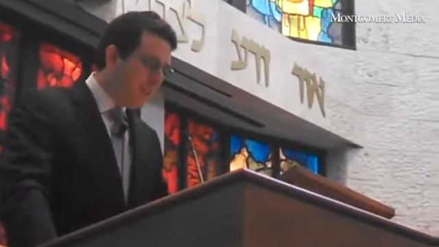 Rabbi David Gerber talks about model for worship spaces during Ecumenical Luncheon at Congregation