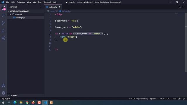 PHP Development In Bangla | PHP And Operator In Bangla Tutorial | PHP Bangla | P - 23 [Web Ship]