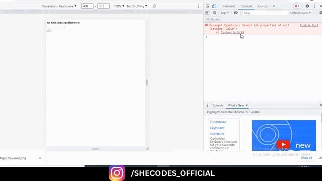 How to solve type error in JavaScript?  @aasmahashim_official