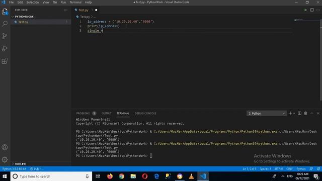 Python Tutorial | Tuple in Python | Python Tuples | How to use Tuples in python vscode | #6